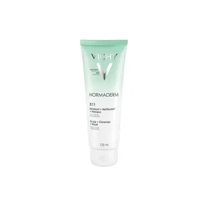 Vichy Normaderm 3en1 Exfoliant Nettoyant Masque Peau Mixte à Grasse | 125ml
